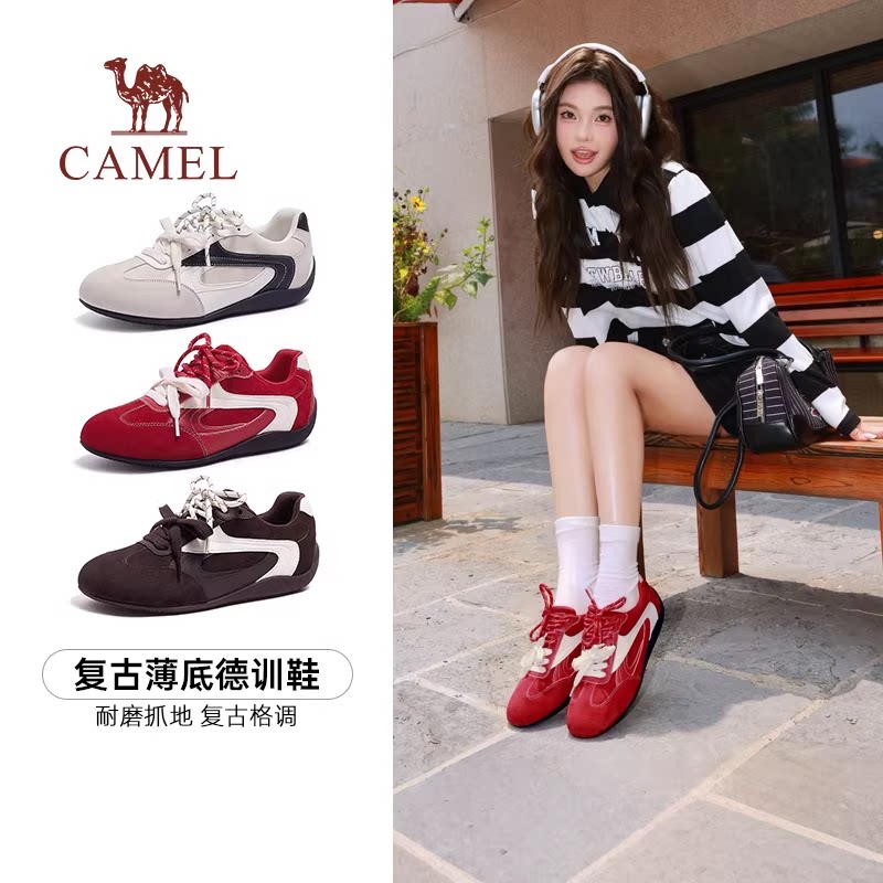 骆驼「飞驰」新品复古绒面薄底时尚赛车德训鞋主图