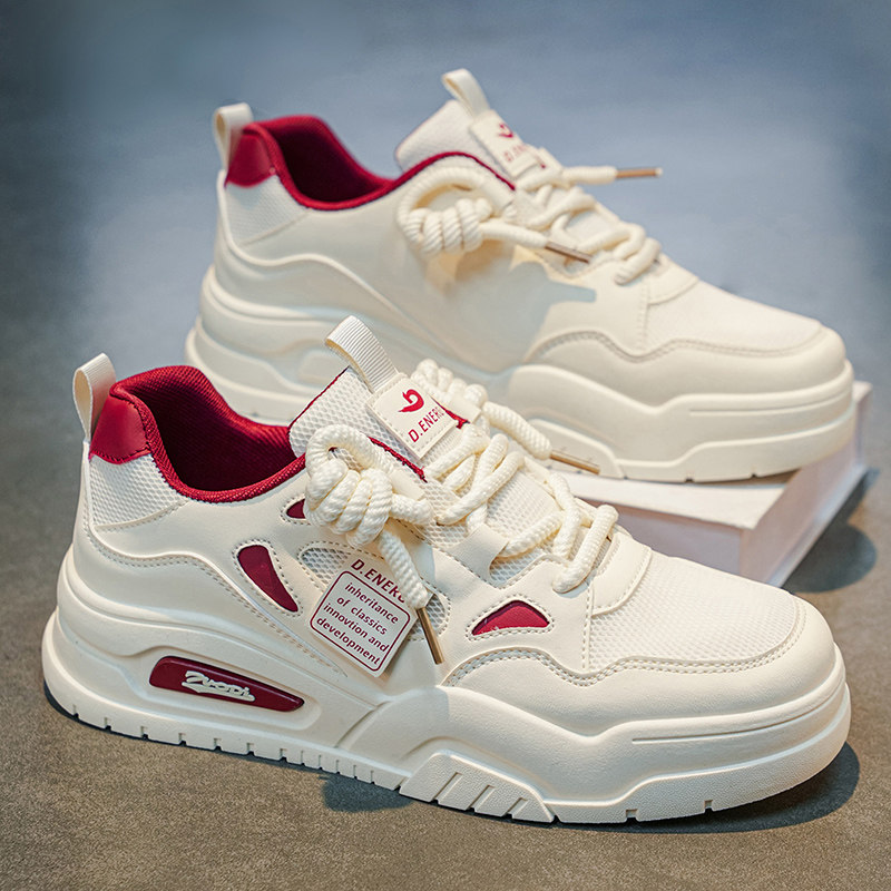 男鞋2026新款夏季透气网面运动板鞋初中生小众百搭防滑休闲小白鞋主图