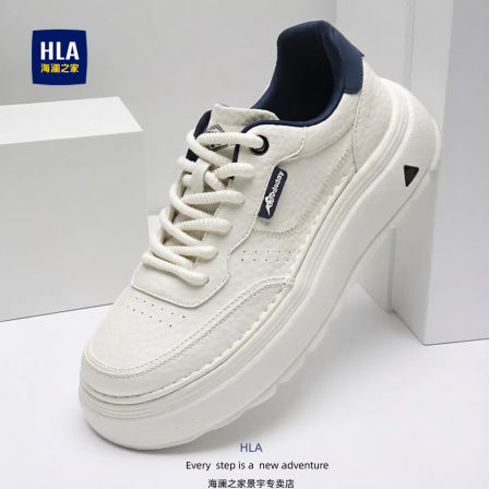 海澜之家男鞋2026春季厚底增高休闲透气小白鞋耐磨板鞋真皮运动鞋