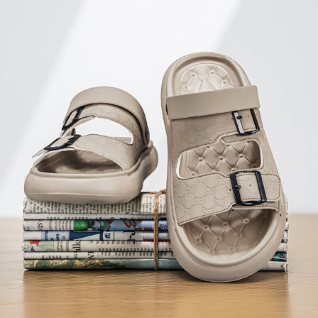 开车拖鞋男夏季外穿防臭防滑越南沙滩鞋男士户外厚底运动两用凉鞋