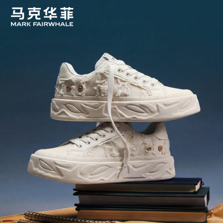 马克华菲鞋子男鞋2026新款春夏小白鞋男士休闲透气滑板鞋厚底增高鞋