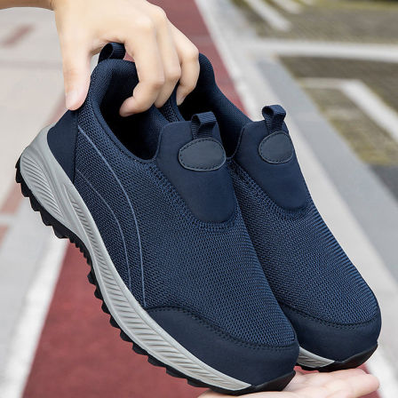 张凯丽老人鞋男款2026新款夏季透气一脚蹬爸爸鞋中老年舒适运动鞋