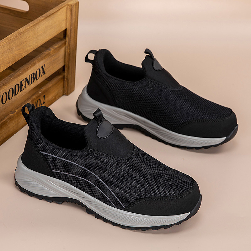 张凯丽老人网鞋男2026新款夏季透气一脚蹬爸爸鞋中老年舒适运动鞋主图