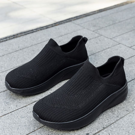 张凯丽老人鞋男款防滑夏季透气一脚蹬爸爸鞋中老年舒适健步运动鞋