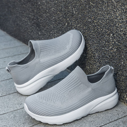 张凯丽老人鞋男夏季透气一脚蹬爸爸鞋中老年舒适不累脚健步运动鞋