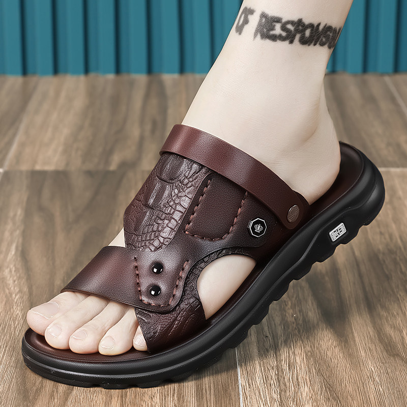 凉鞋男夏季外穿防滑防臭运动涉水二合一耐磨沙滩开车专用爸爸拖鞋主图