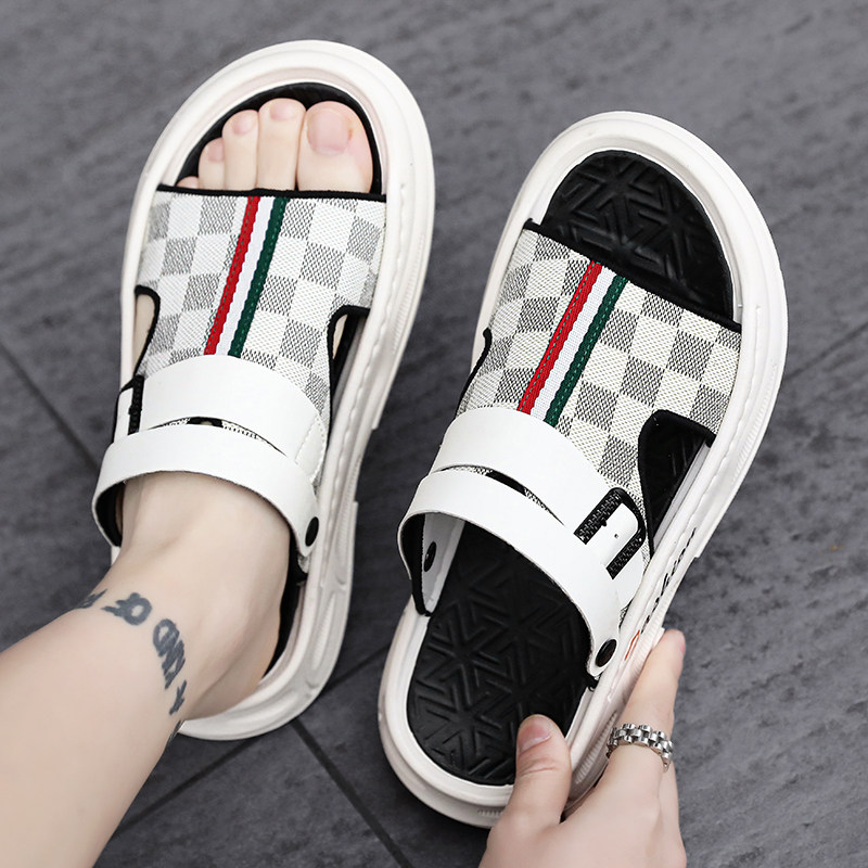 拖鞋男款夏季外穿防滑防臭休闲凉拖青少年厚底舒适运动海边沙滩鞋主图