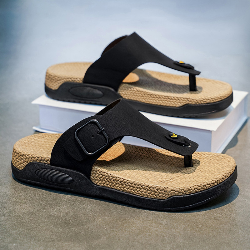 广东人字拖男夏季外穿防臭防滑运动青少年沙滩夹趾勃肯两用凉拖鞋主图