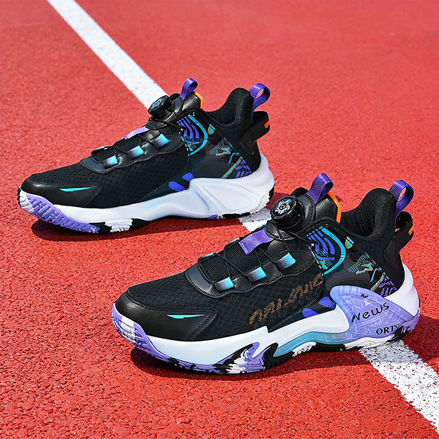 男鞋不系带大童夏季运动鞋网面透气初中生跑步超轻减震耐磨篮球鞋主图