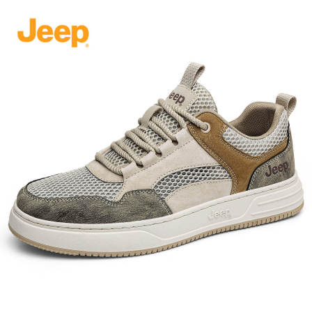 jeep吉普男鞋夏季透气薄款网面休闲板鞋男士软底运动镂空网鞋男款