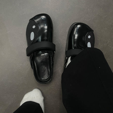 夏季外穿2026新款复古厚底增高包头勃肯鞋男女懒人户外皮鞋半拖鞋