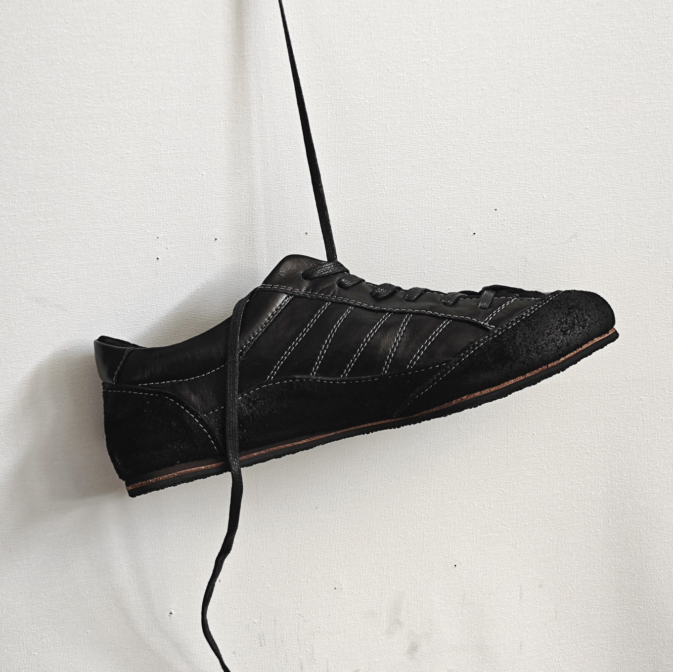 TBOF【vintage复古】洗水马皮麂皮 薄底休闲皮鞋 通勤百搭德训鞋主图