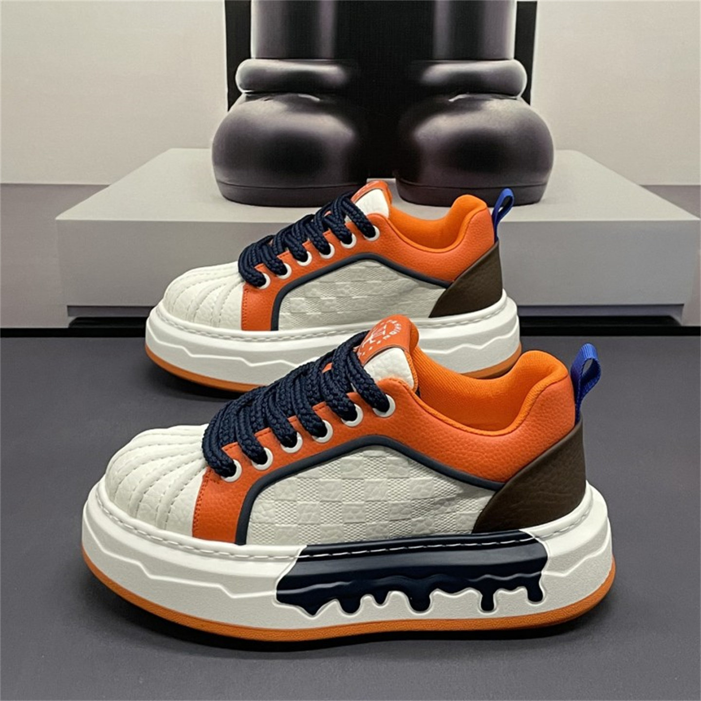 贝壳头男鞋2026新款夏季休闲小众设计厚底平板鞋男士防滑运动潮鞋主图