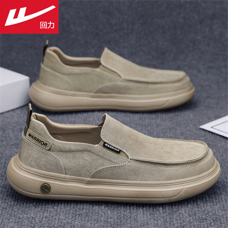 回力帆布鞋男款夏季透气复古百搭休闲板鞋一脚蹬运动轻便增高布鞋主图
