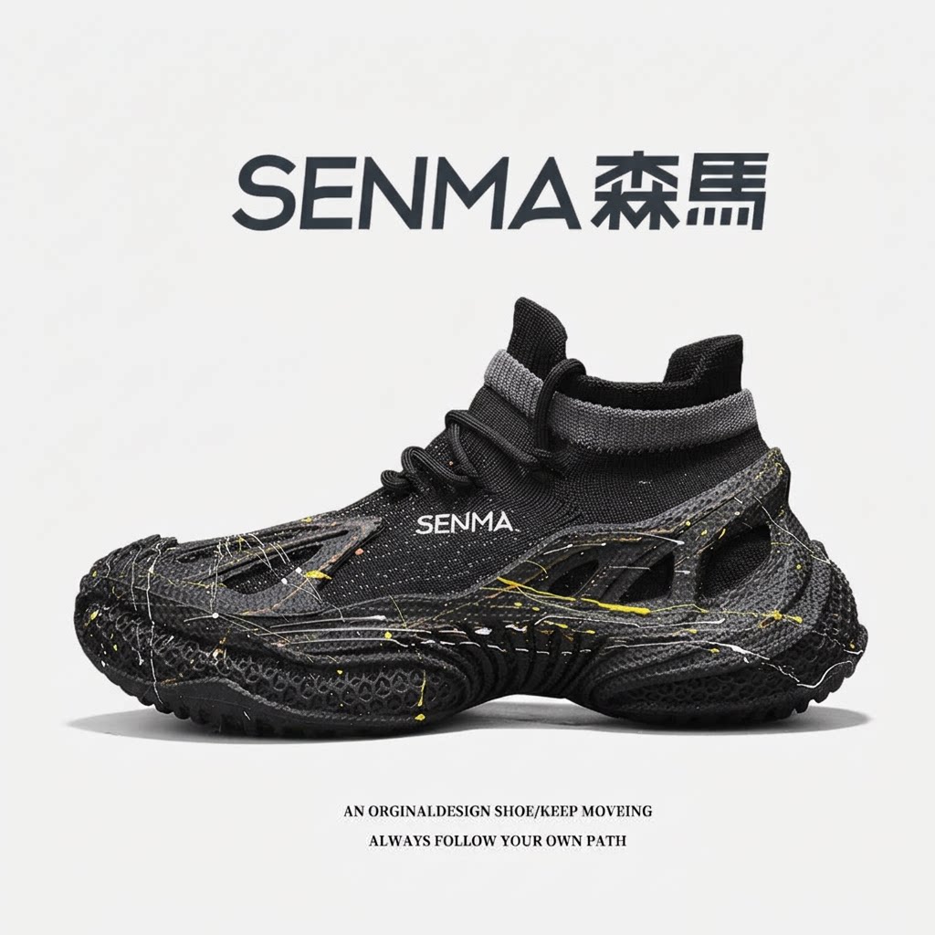 森马男鞋夏季透气网面老爹鞋厚底增高青少年百搭跑步运动休闲潮鞋主图