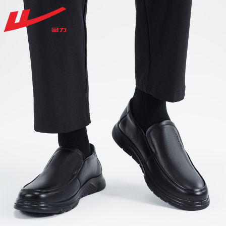 回力男鞋皮鞋男款2026新款软底商务休闲鞋子男士一脚蹬中年爸爸鞋