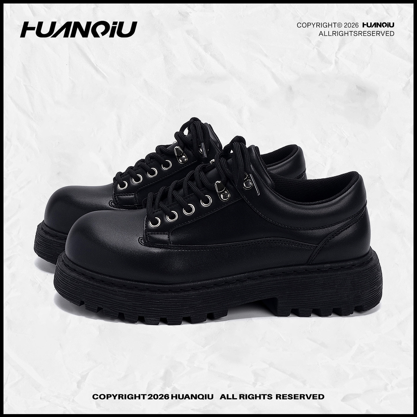 环球厚底黑色德比鞋男款2026春季新款英伦风皮鞋百搭潮流休闲男鞋主图