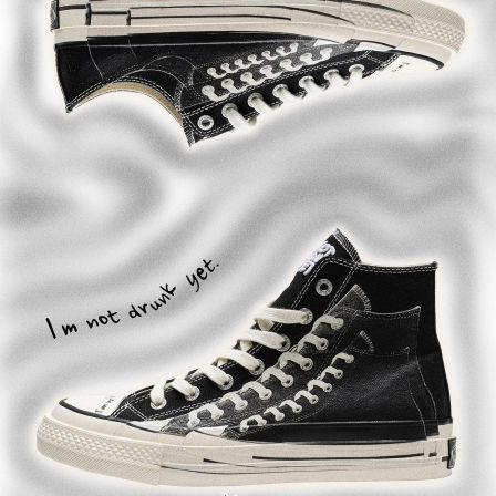 BBIMP黑色印花幻影硫化鞋高低帮厚底帆布鞋男增高百搭鞋子女新款