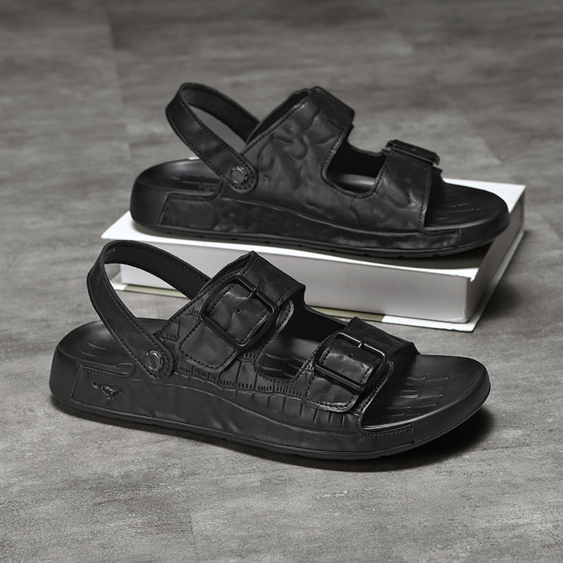 七匹狼真皮凉鞋男鞋夏季透气可泡水沙滩鞋新款拖鞋外穿户外鞋主图