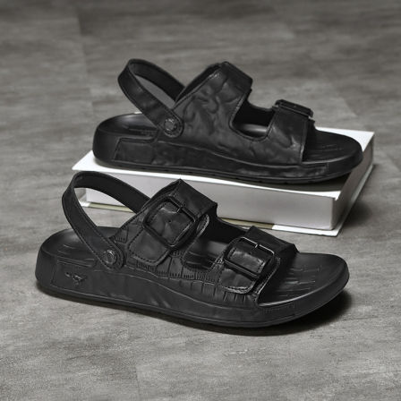 七匹狼真皮凉鞋男鞋夏季透气可泡水沙滩鞋新款拖鞋外穿户外鞋