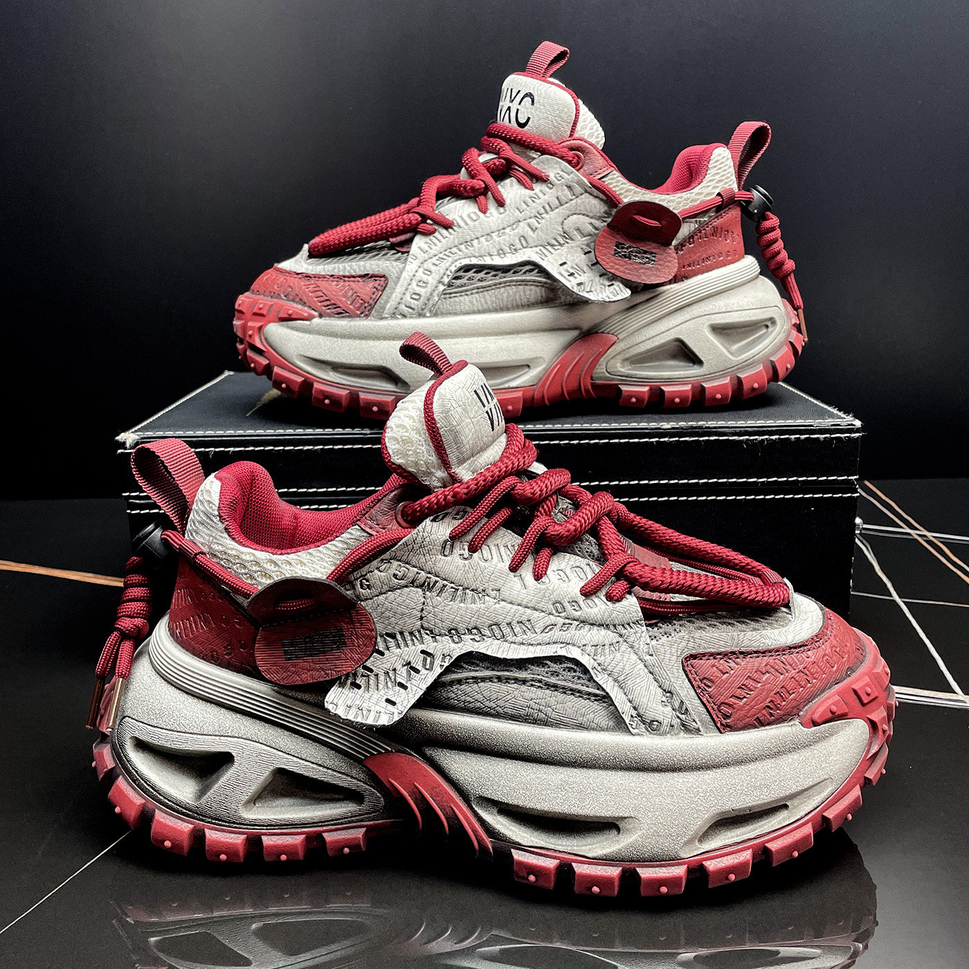 复古老爹鞋男2026夏季新款透气运动鞋增高厚底超火男鞋百搭休闲鞋主图