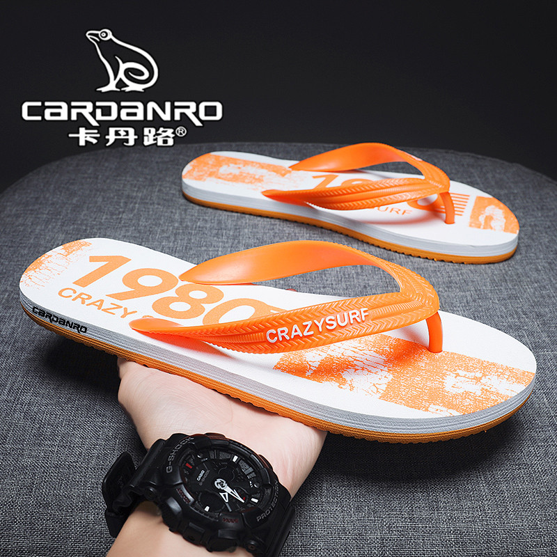 意大利卡丹路人字拖男夏季外穿软底休闲夹脚拖鞋男士广东沙滩凉拖主图