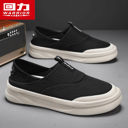 回力男鞋夏季网面透气工作轻便百搭软底一脚蹬运动休闲老北京布鞋