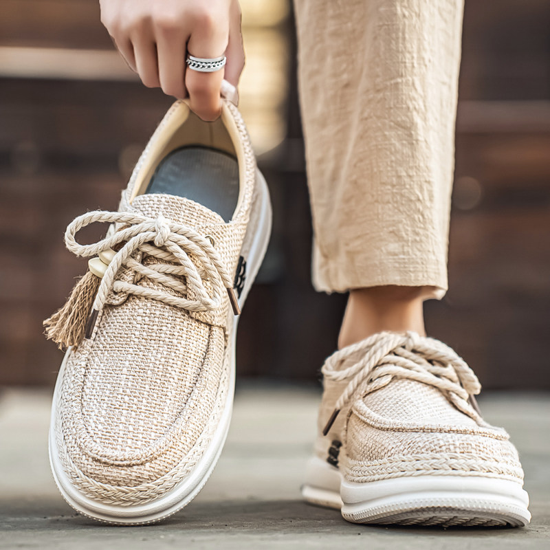 帆布男鞋夏季2026新款潮牌百搭休闲板鞋男士小众原创软底运动布鞋主图