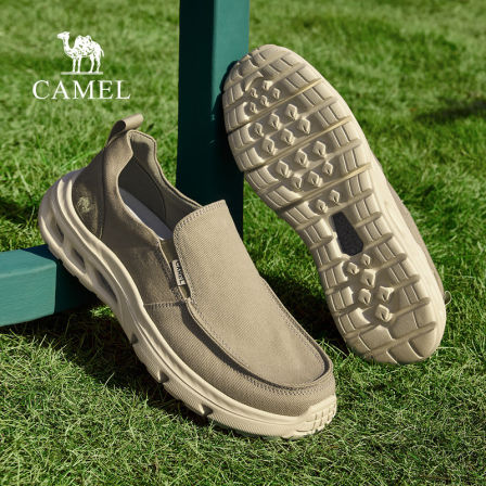 骆驼男鞋2026春季新款轻盈舒适缓震软底运动休闲布鞋一脚蹬爸爸鞋