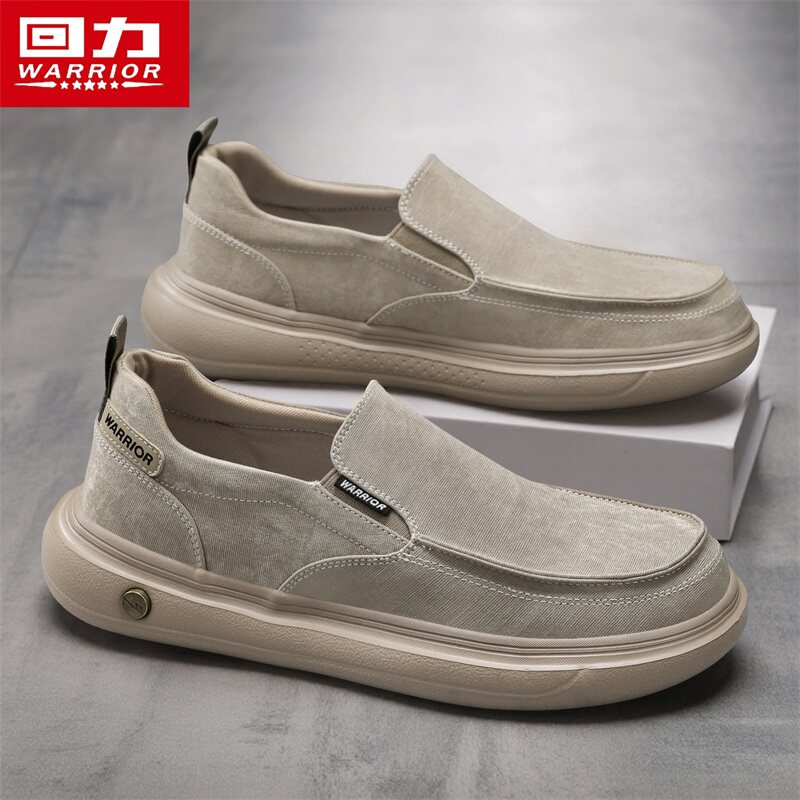 回力布鞋男复古休闲鞋一脚蹬懒人鞋夏季透气轻便软底百搭男士鞋子主图