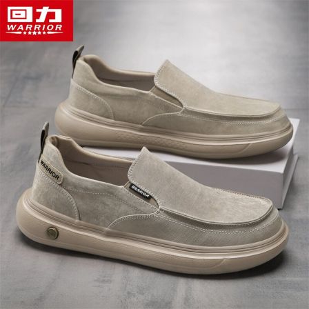 回力布鞋男复古休闲鞋一脚蹬懒人鞋夏季透气轻便软底百搭男士鞋子