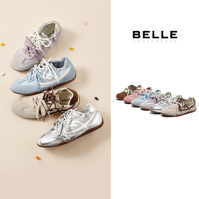 【巴图&博谷优享】百丽软心糖爱心双鞋带德训鞋女26新内增高休闲鞋主图