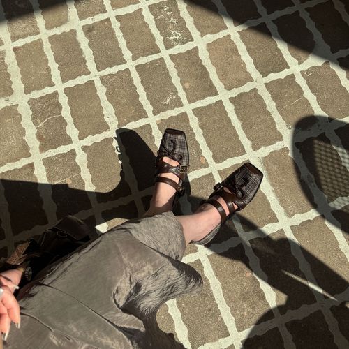 小发喵「 甜酷格纹方头蝴蝶结单鞋｜ 轻奢优雅复古风百搭气质」777主图