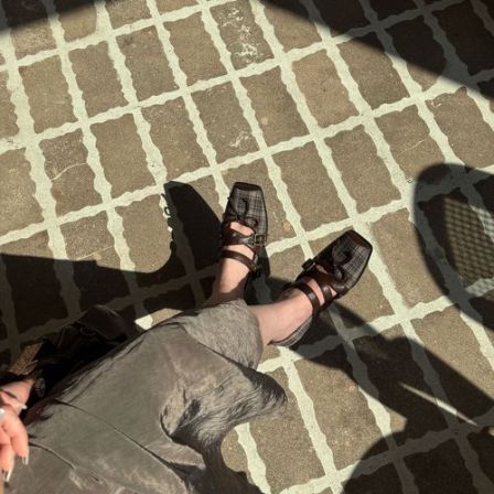 小发喵「 甜酷格纹方头蝴蝶结单鞋｜ 轻奢优雅复古风百搭气质」777