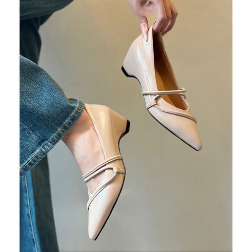 绝美！法式尖头单鞋女内增高缠绕式浅口时装鞋时尚百搭新款银色主图