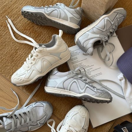 2026春季新款透气百搭休闲女鞋软底拼接设计阿甘鞋轻便户外鞋