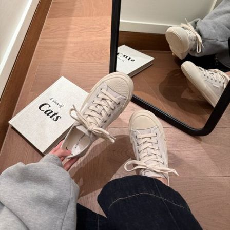 小发喵「街潮厚底帆布鞋｜云感缓震 莫兰迪调色盘通勤神器」999