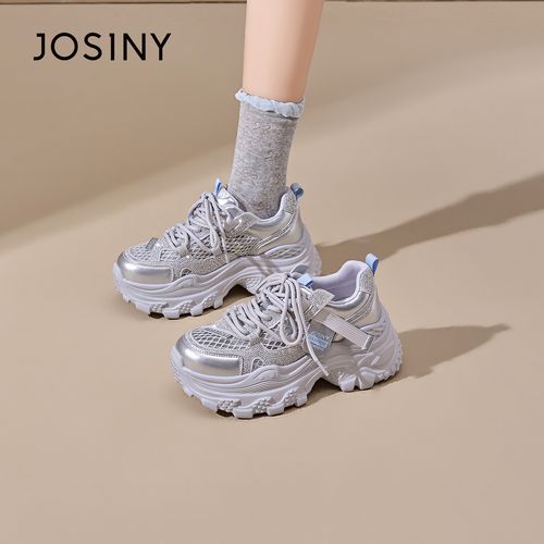 【知夏】卓诗尼2026夏季新款厚底增高7cm透气百搭显脚小老爹鞋女款主图