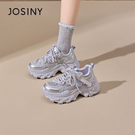 【知夏】卓诗尼2026夏季新款厚底增高7cm透气百搭显脚小老爹鞋女款