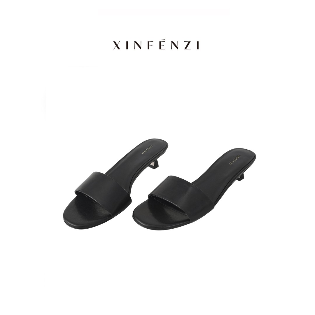 【试穿拖鞋】XINFENZI ROW风猫跟一字拖鞋 PS22209主图