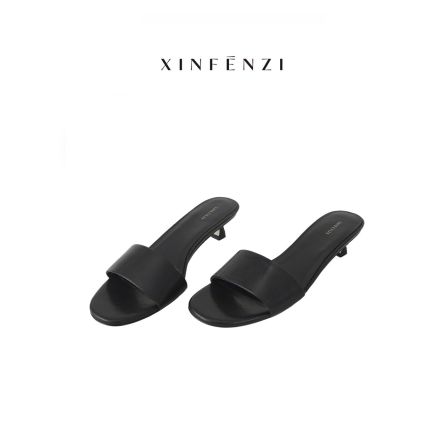 【试穿拖鞋】XINFENZI ROW风猫跟一字拖鞋 PS22209