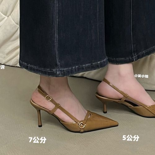 2026夏季新款小众设计感辣妹尖头浅口后空细跟高跟鞋时尚百搭凉鞋主图
