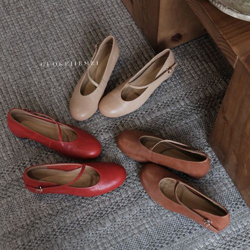 【Jellykk】4.5cm极简斜带设计师款超软头层牛皮内增高百搭时装单鞋主图