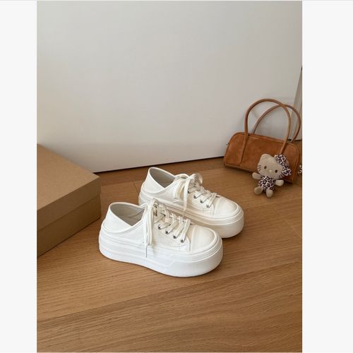 【小白鞋】韩系厚底时尚百搭轻便小白鞋主图