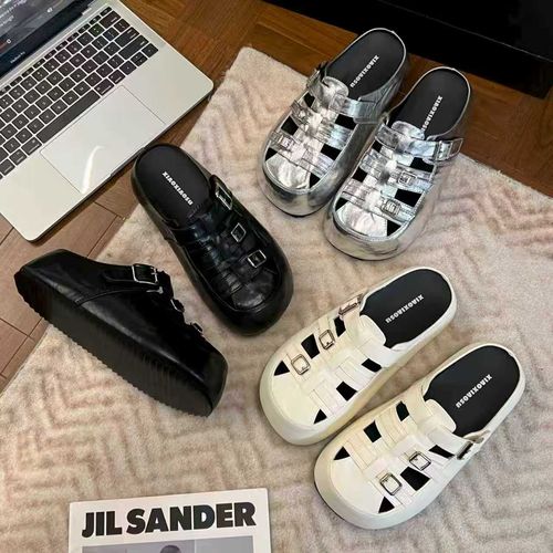 小小苏6公分厚底防滑舒适女士春夏休闲包头半拖拖鞋;FCX57155主图