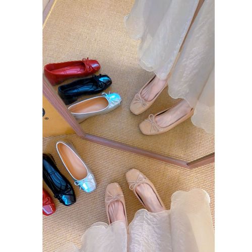 【内增高5公分】春季芭蕾风单鞋女软底方头软面不累脚百搭平底浅口主图