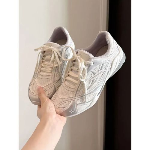 复古软底网面德训鞋女款2026新款春季运动休闲鞋子厚底透气小白鞋主图