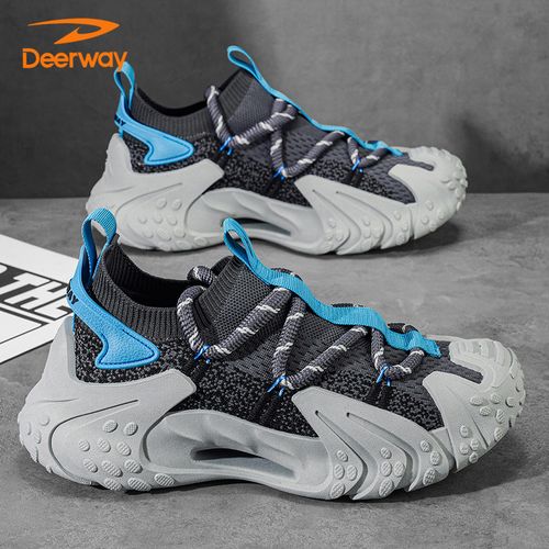 德尔惠运动男鞋夏季新款透气百搭休闲鞋潮网面防臭飞织袜子跑步鞋主图