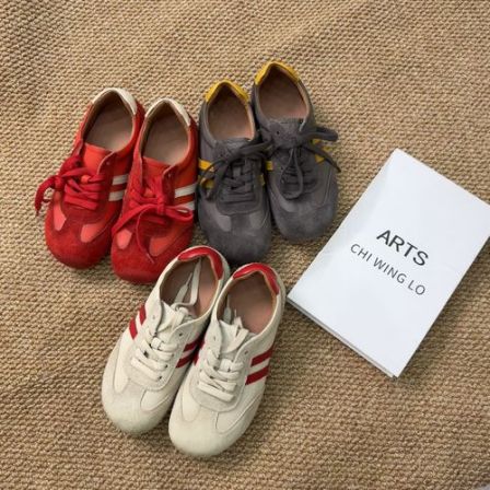 喜樂  2026头层牛皮真皮软底拼色德训鞋春季新款时尚百搭休闲时尚