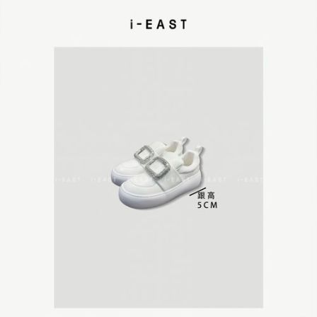 i-EAST 泡芙钻扣鞋~厚底增高面包百搭休闲鞋-6C PS9450